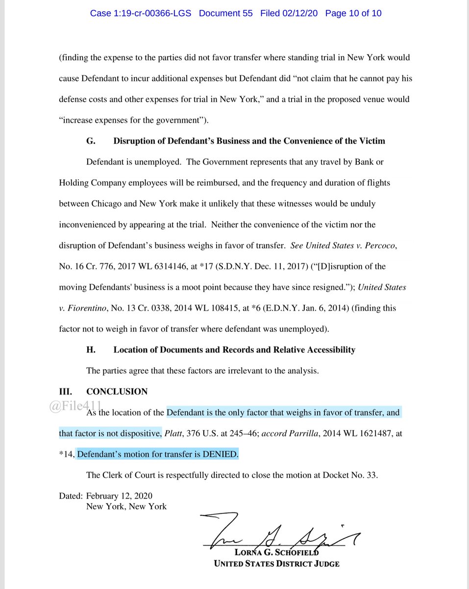 BAWAHAHAHAHAHHAHAHAHNAHA - so Stephen Calk my little divorced sparrow. Turns out the Court was unpersuaded by your adorable arguments to relocate your criminal trial to Chicago,IL https://ecf.nysd.uscourts.gov/doc1/127126377076Public Drive https://drive.google.com/file/d/1_DRuiCzYFVsbrUIE22_t8WWsXodJwC_y/view?usp=drivesdk