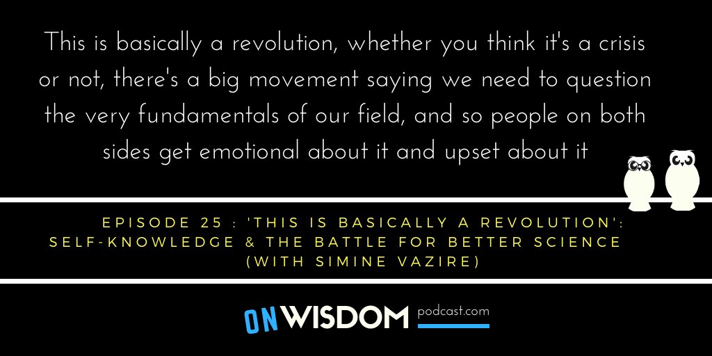 onwisdompodcast's tweet photo. OW 'Ep25 - 'This is Basically a Revolution: Self-Knowledge & The Battle for Better Science (with @siminevazire)' #wisdomscience #openscience
https://t.co/MrWNfUd7Ch https://t.co/mxKRsbnc3I