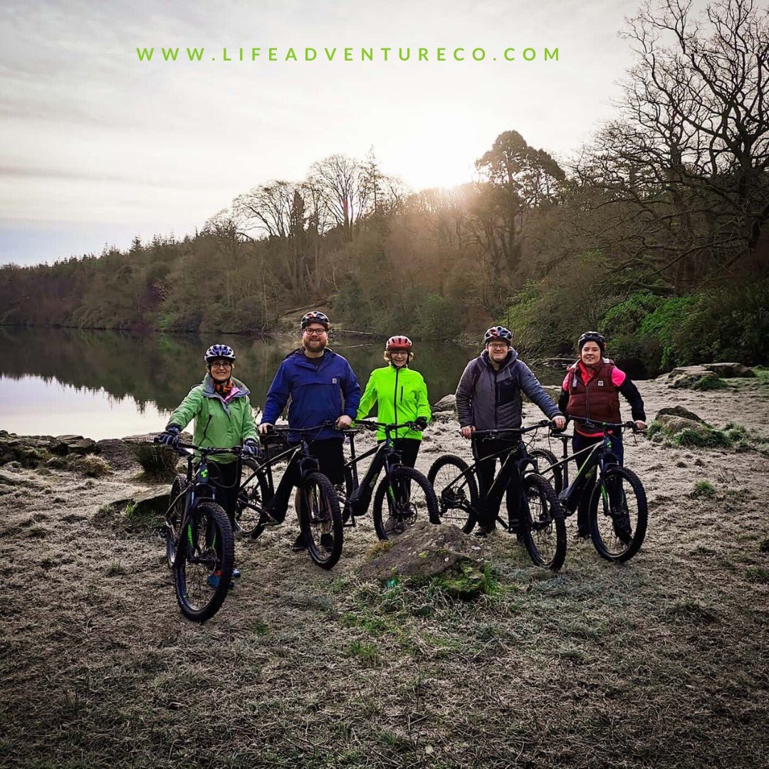 LifeAdventureCo's tweet photo. This is a small, yet passionate team that recognise the benefit of being in #thegreatoutdoors. 

They left their office to network &amp; experience Northern Ireland's top Mountain Bike Trail Centre, facilitated by @LifeAdventureCo Adventure Co. 

Simply contact our team to enquire. https://t.co/MrCnzH25Rn