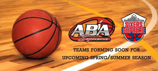 ABA Supreme and Sixers Supreme teams forming soon for the Spring/Summer Season!

☀️ Spring/Summer Season (3/30-8/16)
✔️ New Player Evaluations
🗓 Sunday 3/8
📌 SAC
⛹️‍♂️ Boys 1st-12th
⛹️‍♀️ Girls 1st-12th
🖥 Register at abasupreme.com/springsummer-2…