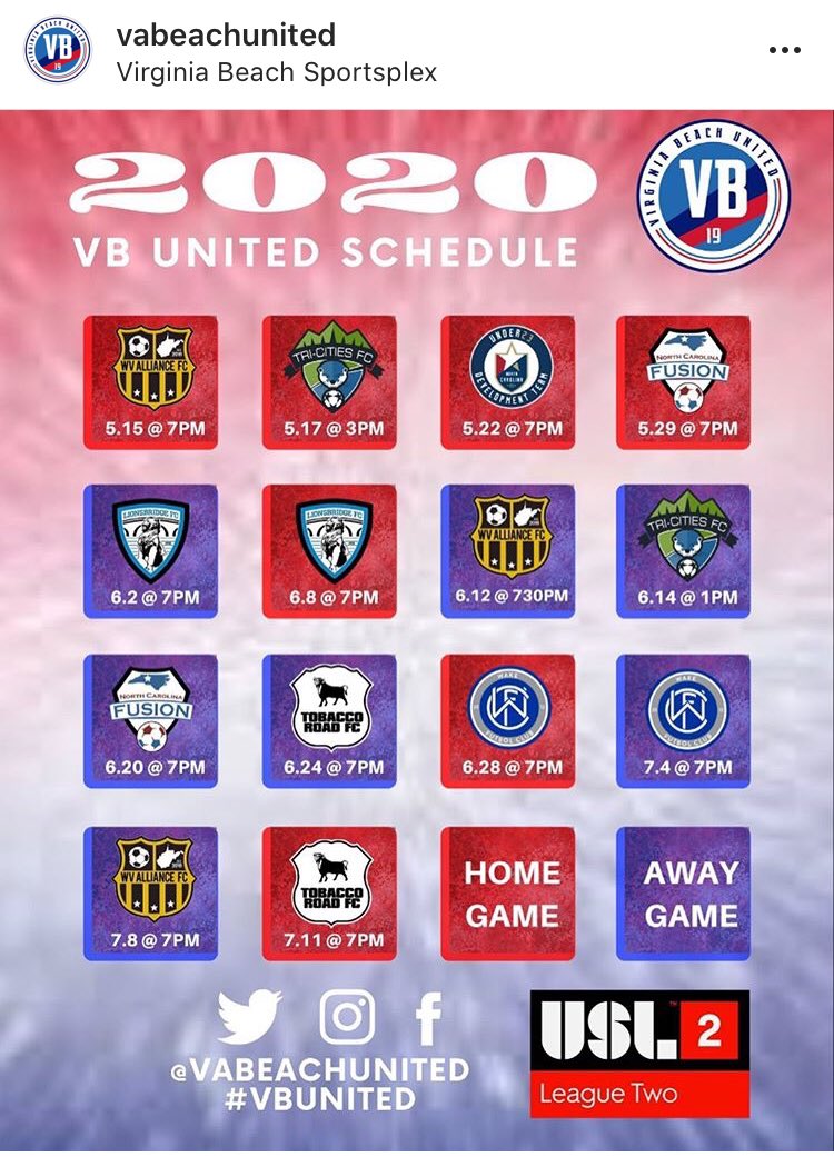 sportsplexvb's tweet photo. Who’s ready for the return of USL League 2 Soccer at the Beach?! #PlayAtThePlex https://t.co/8P89m2i4qe
