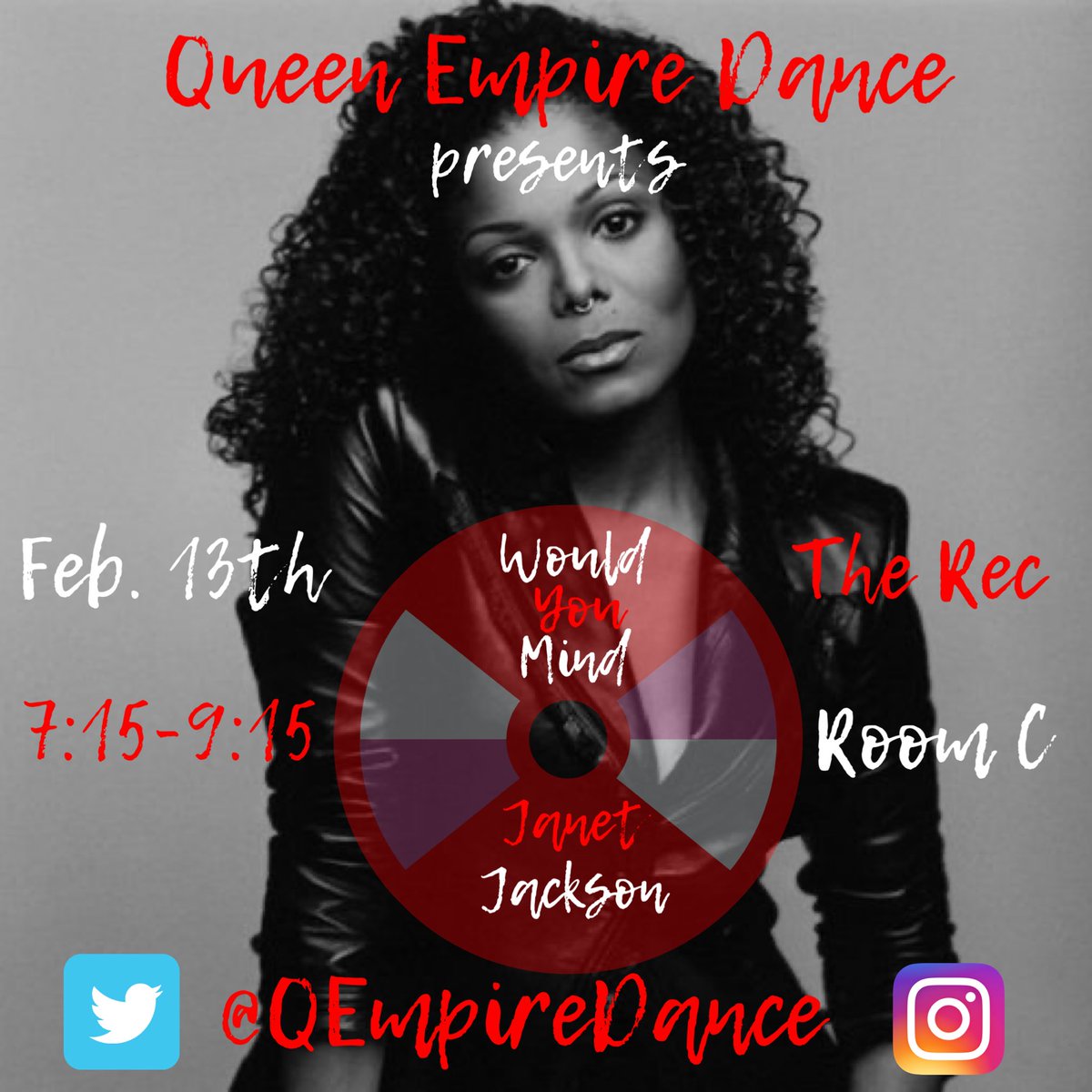 Awwww snap we are back ! @kavessaa has prepared a sexy little choreo for us this #QEDThursdays 😈 this is a heel class and knee pads are HIGHLY recommended but sneakers are very much welcome ! Wear pink, red, or white with us and come feel our lovin this Thursday @ the rec!