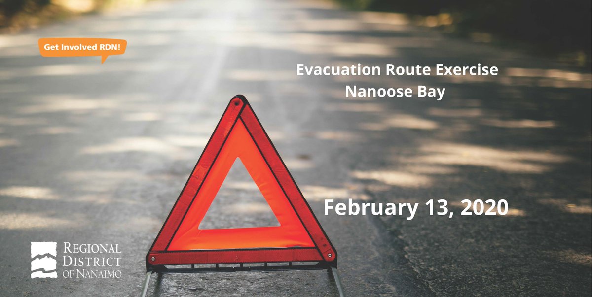 Feb 13 from 10am-12pm the RDN will be conducting an evacuation route exercise in Nanoose Bay. During this time  traffic may be delayed in Fairwinds. For details visit: bit.ly/38nfYMJ #bepreparedRDN