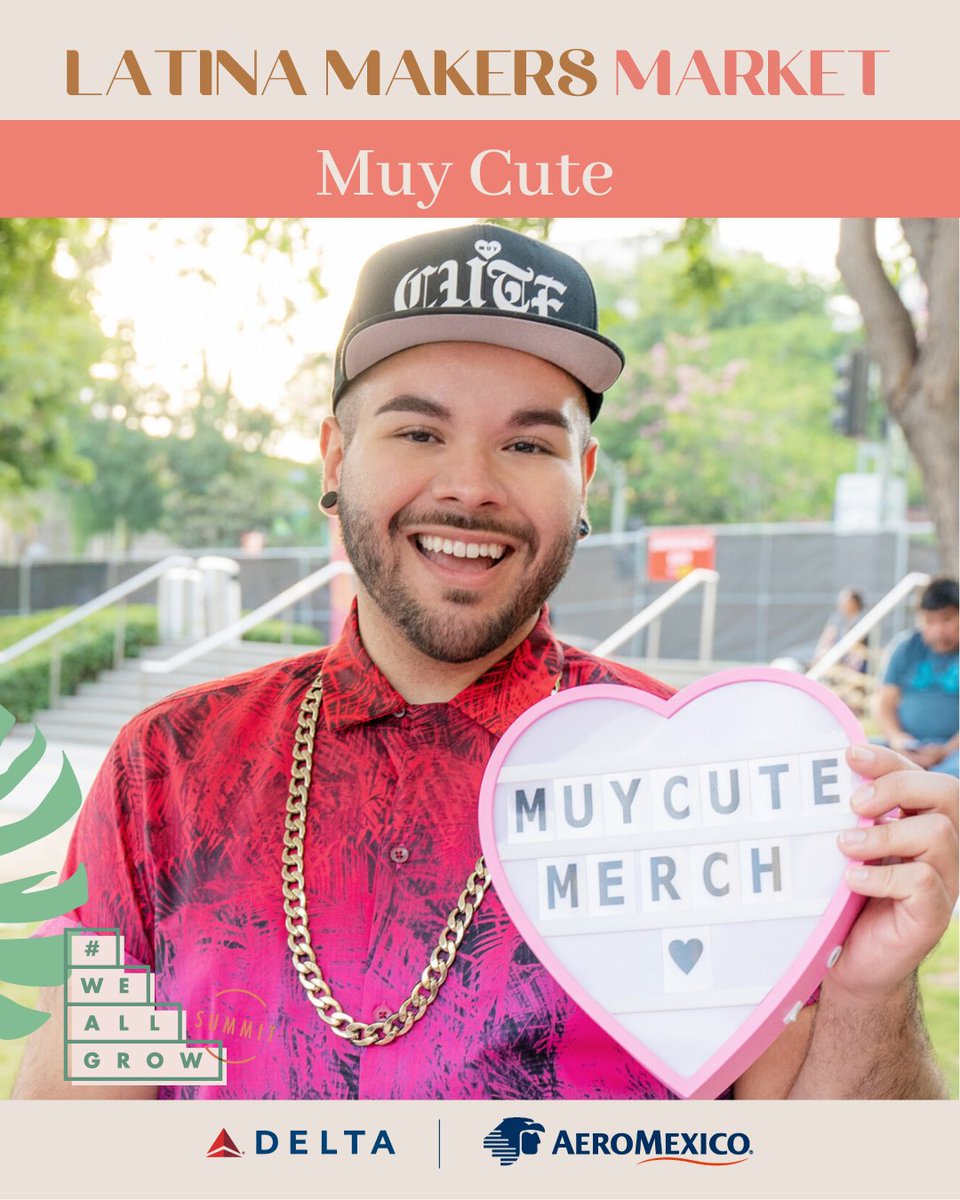 I’m excited to announce that @muycutemerch is an official shop at this year’s #WeAllGrow Summit Latina Makers Market, presented by @Delta @Aeromexico. Make sure to check us out! Tickets are still available at @WeAllGrowLatina! #EquipoNonstop 💖 #PalmSprings May 28th - 30th 🙌