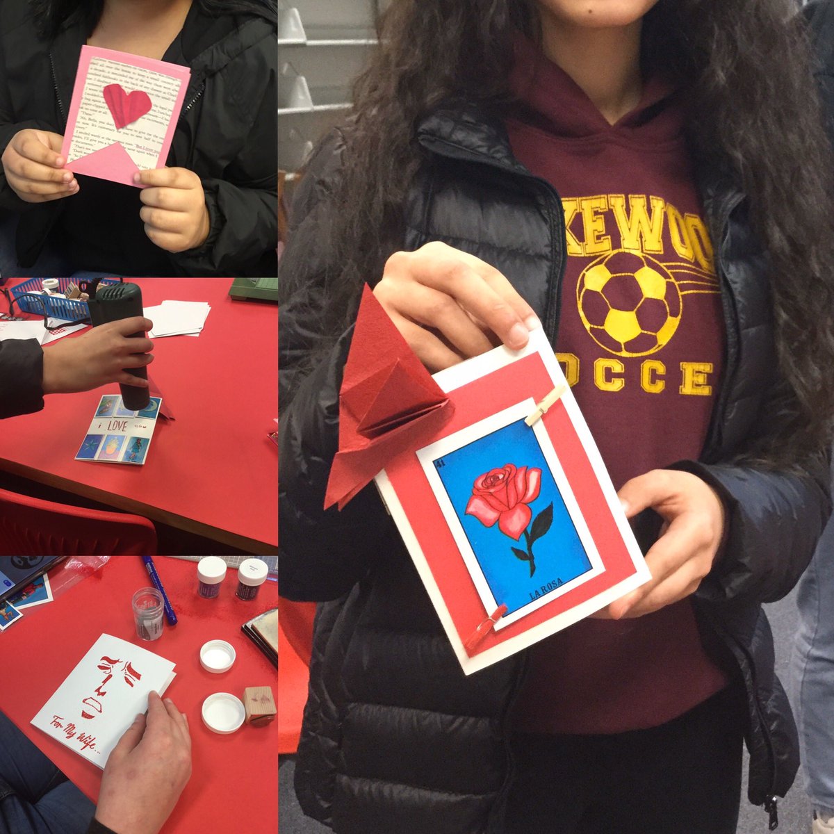 CHS students! Tomorrow will be the last day for our Valentine’s Day cardmaking Makerspace! Join us—both lunches!