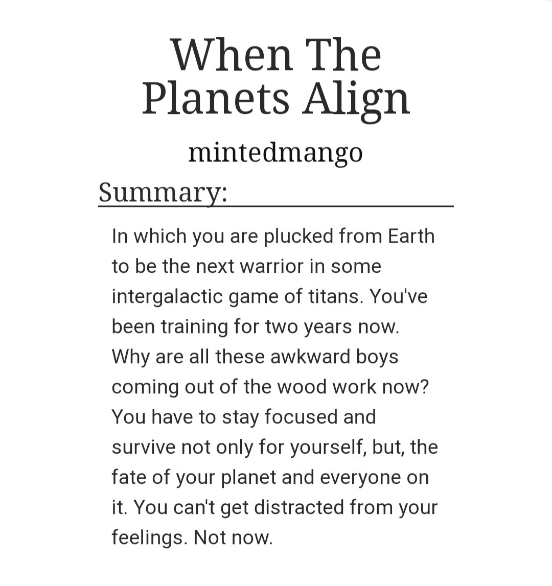  When The Planets Align - Yoonminkook/Reader - AU Space - Angst, fluff?, eventual smut, Slowburn- Alien Abduction-  Mentions of Rape, Violence, fights, alcohol https://archiveofourown.org/works/16161500 