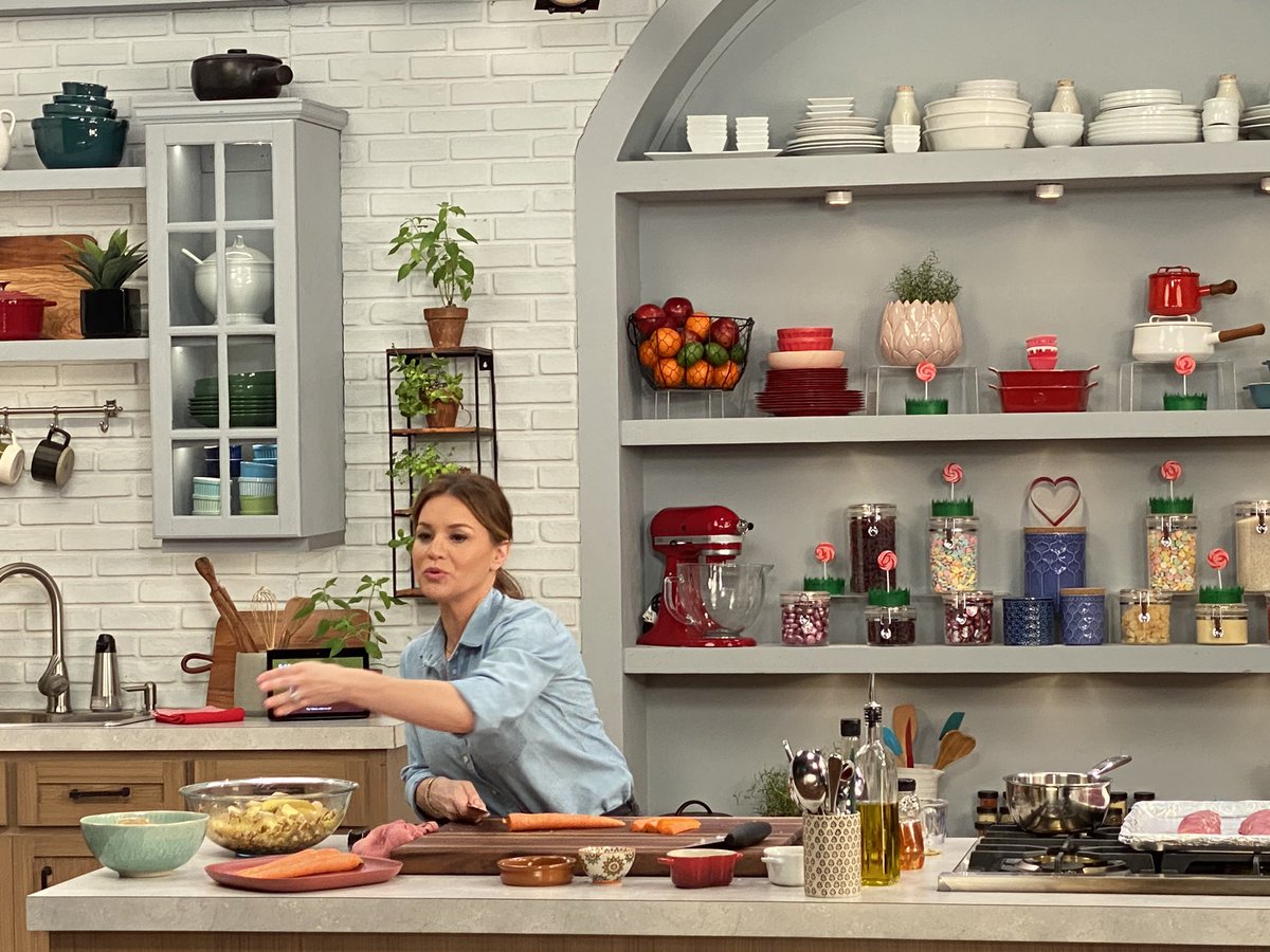 Cooking up a storm <a href="/FoodNetwork/">Food Network</a> kitchens! Prepping veggies for an easy sheet pan pork tenderloin recipe! #foodnetwork #christyvega