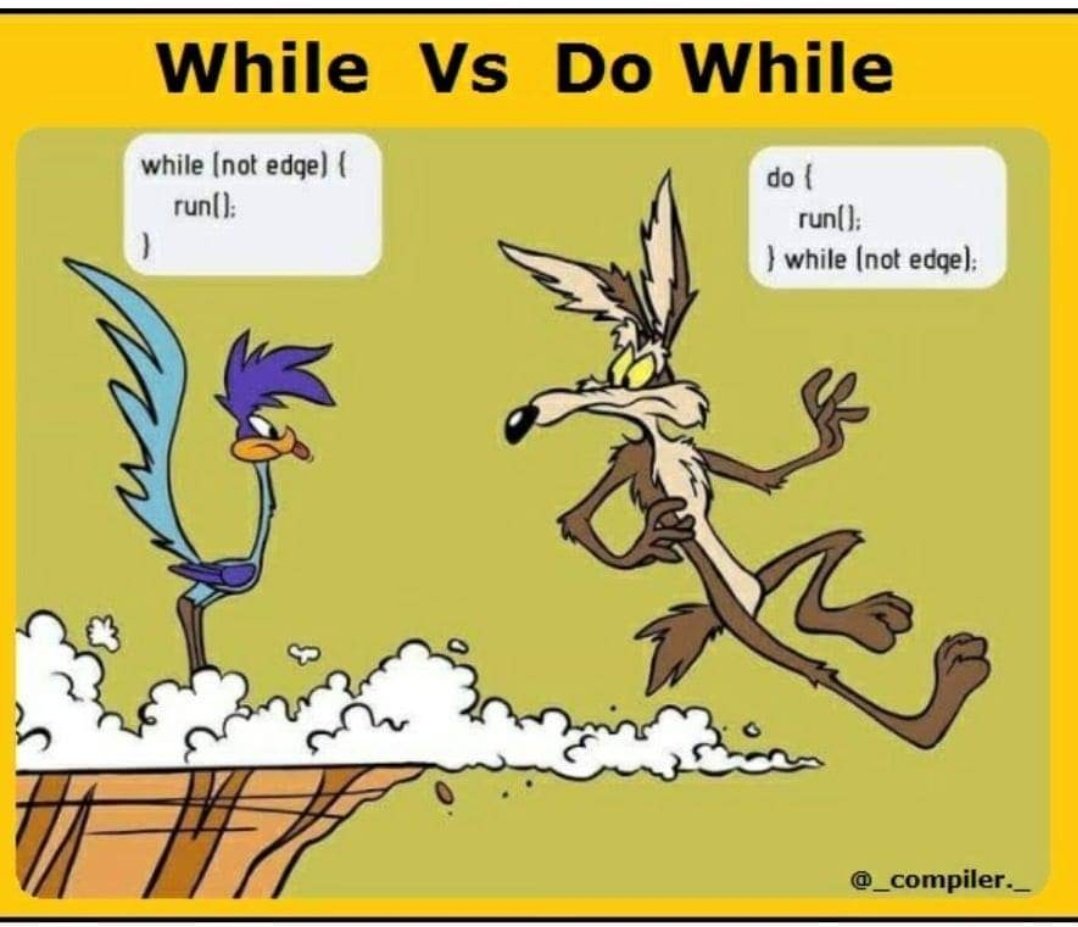 asap_learn's tweet image. While vs do while 😋
#programmingmemes