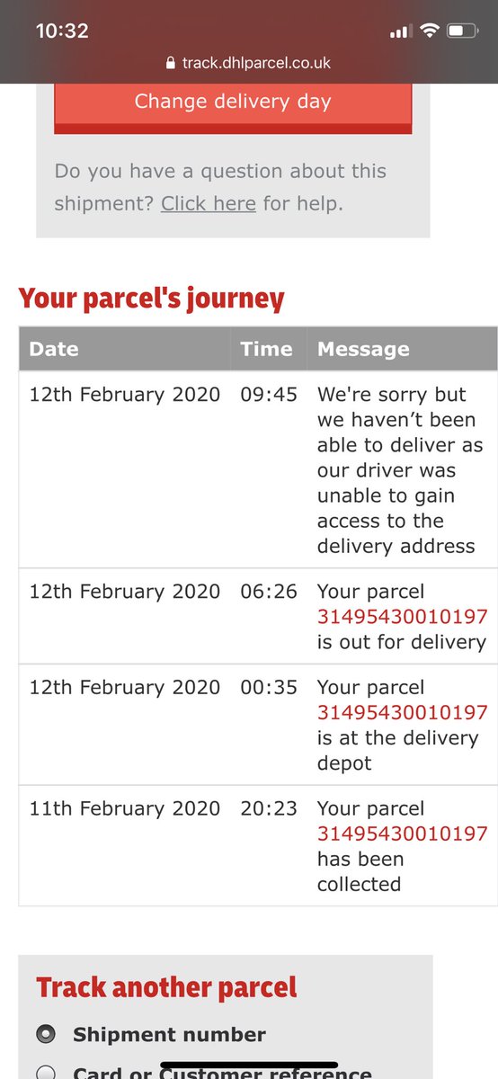 J_Shaan's tweet photo. &amp; I paid for next day delivery!!! @dhlexpressuk what a pathetic excuse! 
There’s never any traffic on my road at that time. 
More like the driver could NOT be arsed to get out their warm vehicle. 
Absolutely pathetic! https://t.co/FcK9VIxQI5