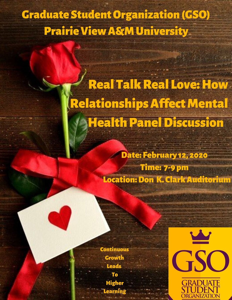 pvamu_gso's tweet image. Tonight come out to our event for a Valentine's Day edition of Relationships dealing with Mental Health.

This will be an event to remember with Celebrity Panelist JMac from 97.9 the Box’s Mad Hatta Morning Show!!!!!!!

#PVAMU #GSO