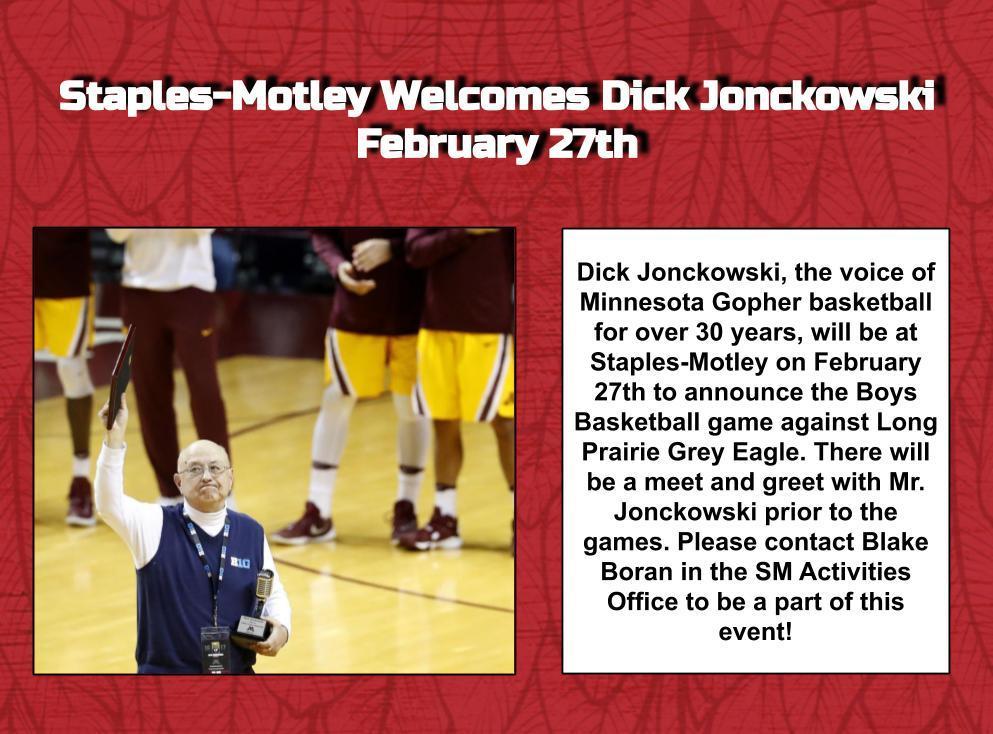 Mark your Calendars for February 27th! 
To learn more about Mr. Dick Jonckowski please visit thepolisheagle.com