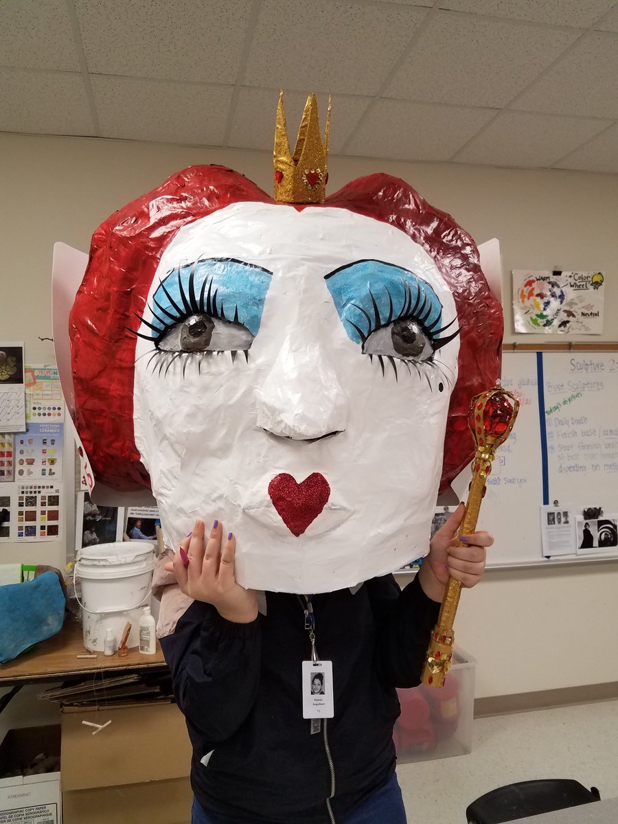 ChannelviewH's tweet photo. Ms. Rudolph's Sculpture 3 class created paper mache' heads...looking good FALCONS https://t.co/c7tsY1OV0E
