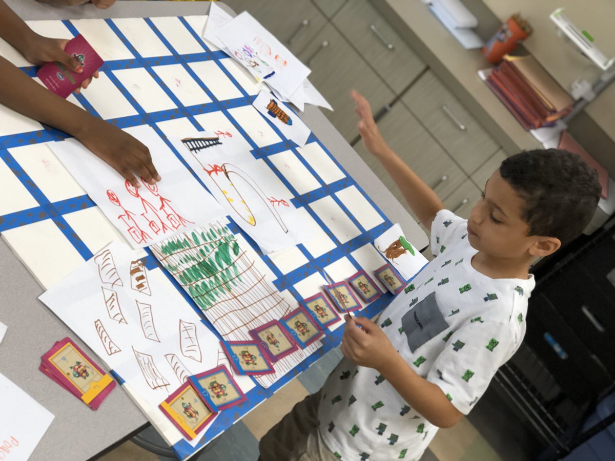 ToddLaVogue's tweet photo. Tinker Lab: first grade coded paths to get their animals through the rain forest safely! Agency, social scaffolding and content knowledge among skills on display!
#MakerEd #beyondrubrics https://t.co/VTpQh8QTzc