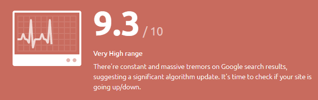 ChrisRiceCo's tweet image. 9.3 Googlequake happening right now. #AlgorithmUpdate