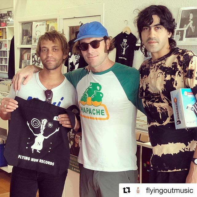 ESPonline's tweet photo. Print by ESP :) #Repost @flyingoutmusic
・・・
So sweet to get a visit from Matthew, Spencer, and Pedrum of @allahlas! Hot gossip, they said the first song they ever learned as a band was “Anything Could Happen”! Catch them this Saturday at Neck of the … https://t.co/Yxp14qkZ80 https://t.co/ICYutSXxMS