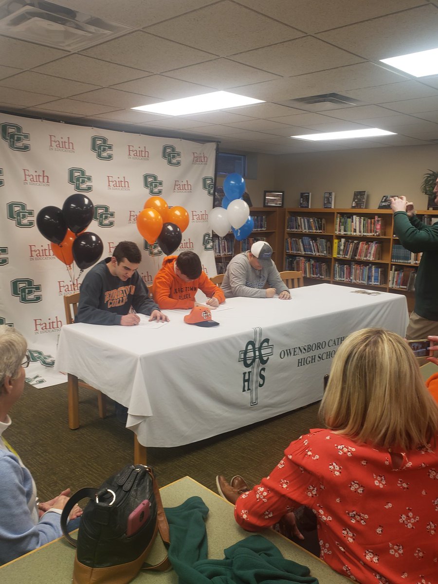 Congrats to my guys on their signings today:

Drew Hartz- Georgetown College <a href="/Drewhartz12/">Drew Hartz</a> 

Hagan Edge- Georgetown College @hagan_edge 

Rudy Clouse- Thomas More @clouse_rudy