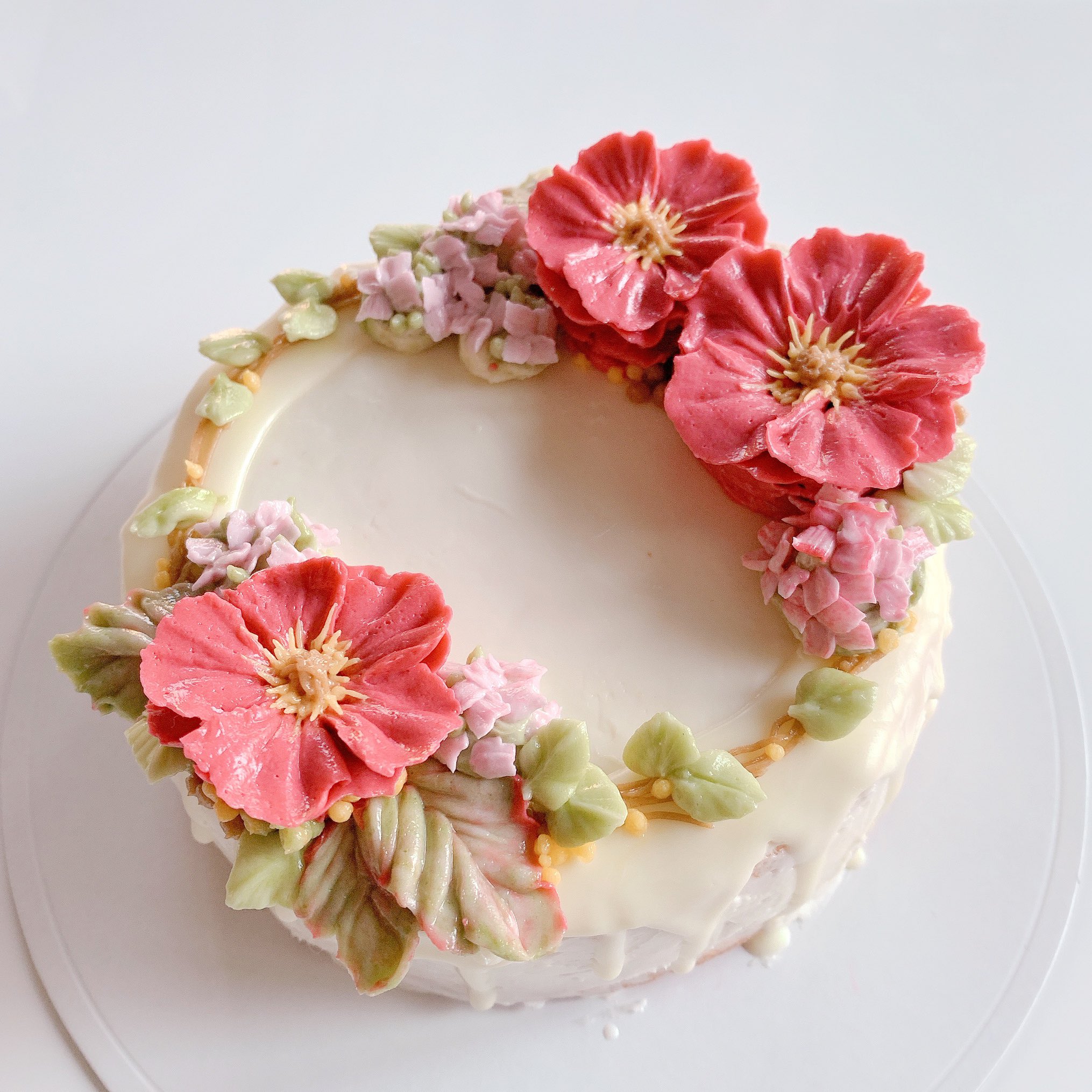 めろり バタークリームで花のケーキ作りました ひまわりはチーズ T Co Cgig2zglwl Twitter