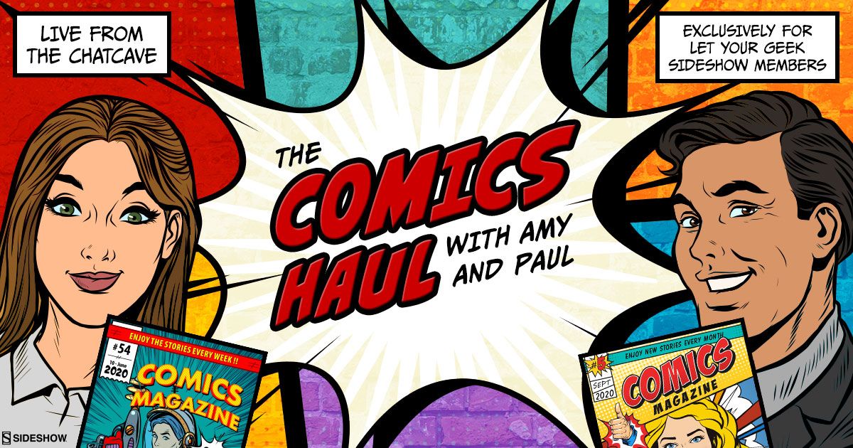 collectsideshow's tweet photo. We're #LIVE right now with The Comics Haul! Join our hosts as they discuss this week's #comics from all your favorite publishers! Exclusive for members of the #LetYourGeekSideshow Facebook Group!⠀

Join and watch at https://t.co/rhVGetaBFW!
⠀
#NewComicBookDay #NCBD #Chatcave https://t.co/jzCzNwNstG