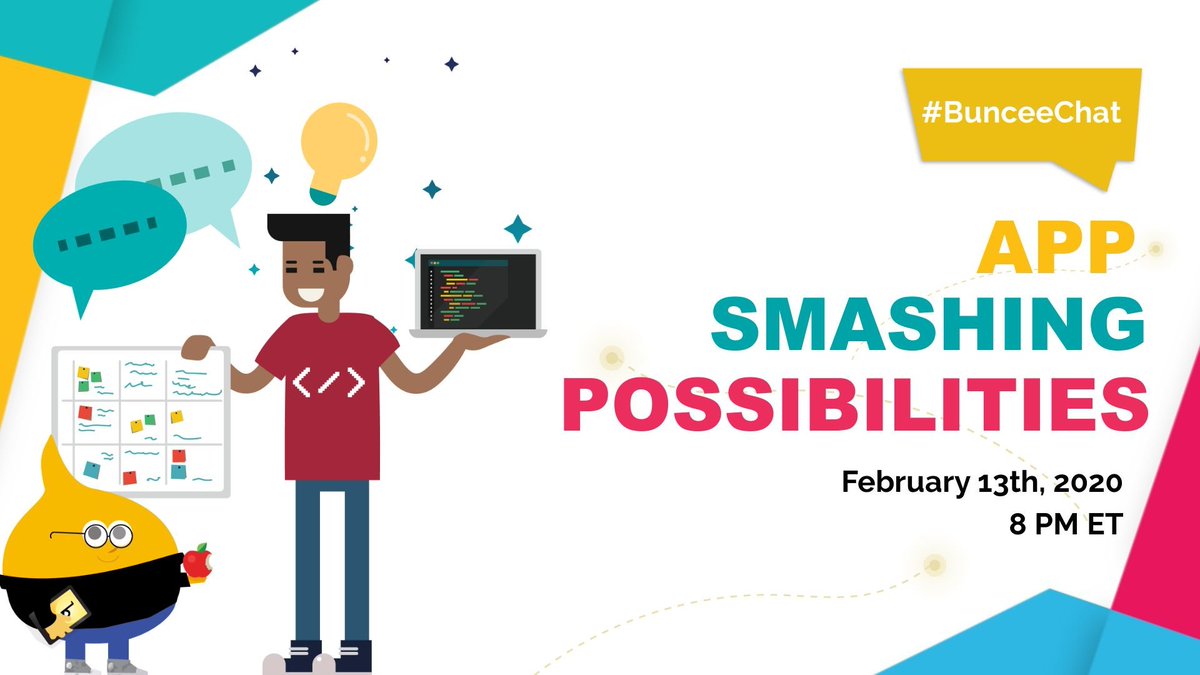 Rdene915's tweet image. Looking for a chat? Join us now for #bunceechat talking about #appsmashing @Buncee