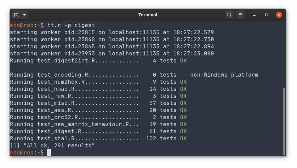 eddelbuettel's tweet photo. digest 0.6.24 on CRAN: More refinements
Hash digests for arbitrary R objects
https://t.co/YPZ8hMktQT
#rstats #tinytest
/cc @wmlandau https://t.co/8Hywk1BJUO
