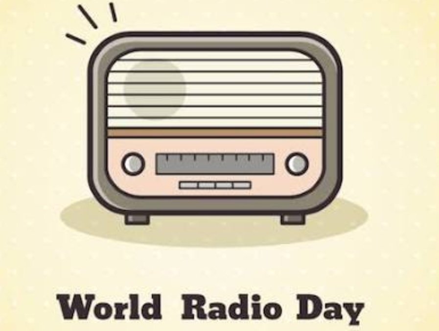 First day radio. World radio day. radio day. radio happy new.