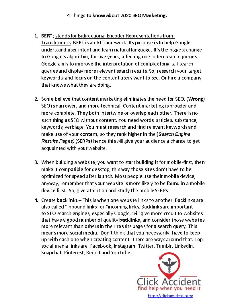 ClickAccident's tweet image. 4 Things to Know About 2020 SEO Marketing