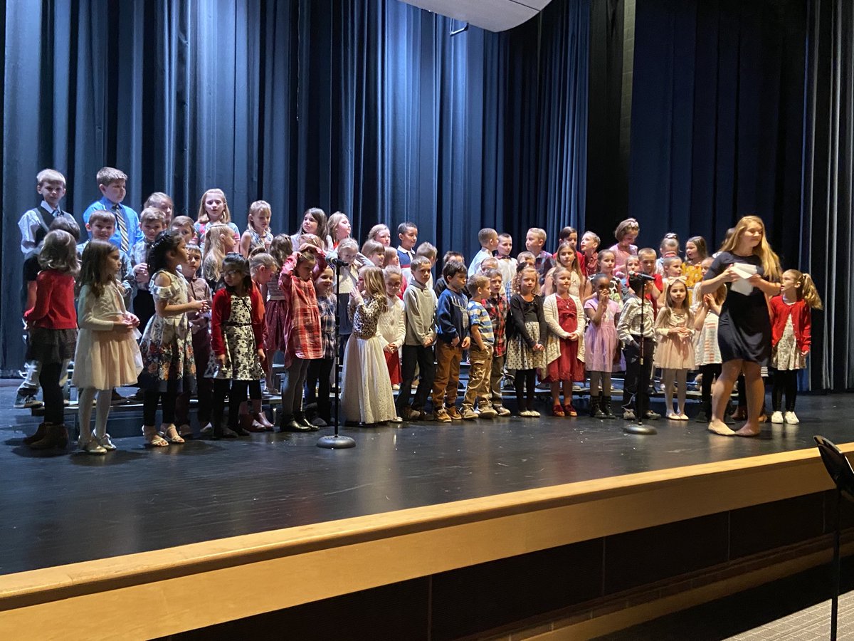 NSE 1st &amp; 2nd grade students ready to rock our Winter Concert!  Great job, students!  Thank you, Ms. Cole, for creating another great show!
#SGASD #RocketPride