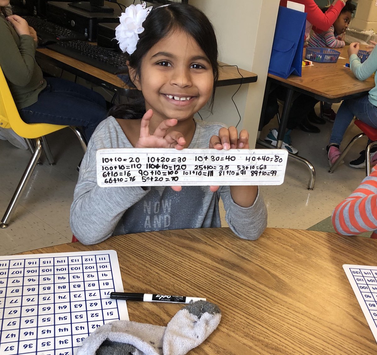 jancy_reavis's tweet photo. Counting our way across rows and columns of our 120 charts! #adding10s #rnegreatthings https://t.co/Eb0TImcVlN