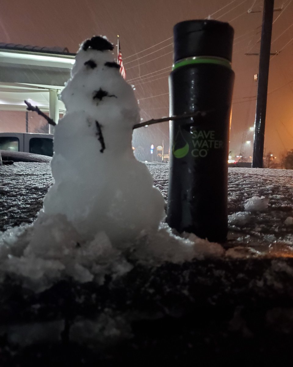 savewaterco's tweet photo. Where Wayne Wilson goes, the Save Water Co water bottle goes. There was just enough snow in Memphis for Wayne (aka Batman, aka our Master Plumber) to make a snowman! https://t.co/7AHkgm7cFF