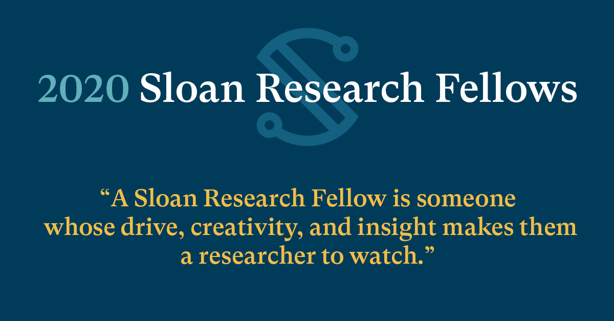 I'm thrilled to announce that I'm one of the 2020 Alfred P. Sloan Research Fellows in Neuroscience! I feel incredibly lucky to be part of this impressive cohort. #sloanfellow