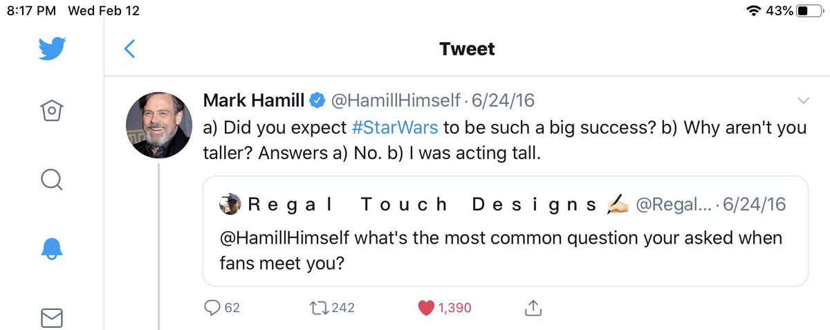 Regal_Mark73's tweet photo. @HamillHimself This will always be the highlight of my Twitter life. https://t.co/OQgX6KcsMe