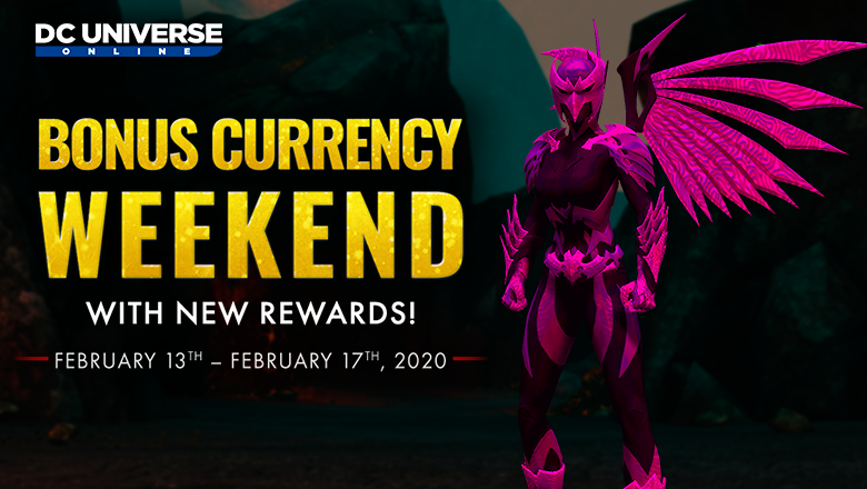 DCUO's tweet photo. Triple. Thanagarian. Marks. 

Bonus weekend starts tomorrow with new rewards: https://t.co/fYb2jtsY5d https://t.co/DgCVlTq4Hq
