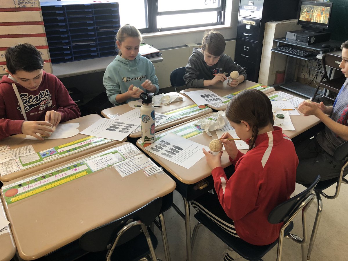 MrsFravel's tweet photo. Creating canopic jars for the “organs” of their fruity pharaohs! #IS_groundbreakers @SPrivetts #ISinnovators #ExploreEmpowerExcel https://t.co/2nxZ6LW0Ol