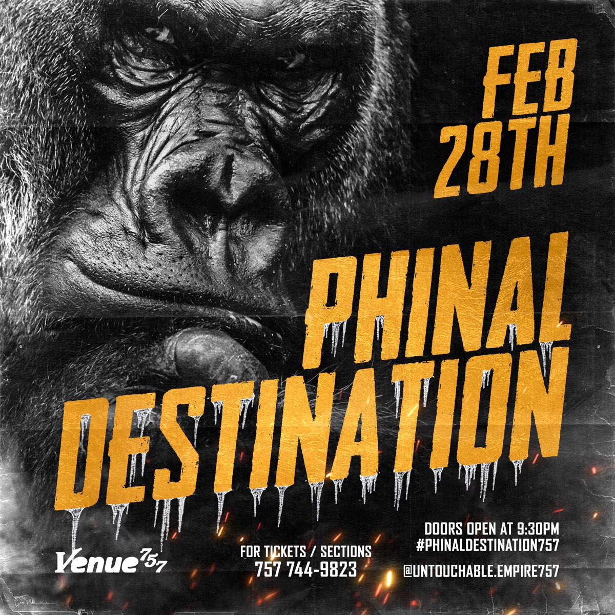 _Bcompton's tweet photo. Phinal Destination 🦍
NSU, HU, &amp; ODU taking over 
It’s gonna be one for the books 😎
@ Venue757
Friday || February 28th🔒
Doors open at 9:30pm
18+ to party🎉
21+ to drink🍾
#PhinalDestination757 #odu23 #odu22 #odu21 #nsu23 #nsu22 #nsu21 #hu23 #hu22 #hu21 #odu #nsu #hu #hamptonu https://t.co/B7PerXbYP8