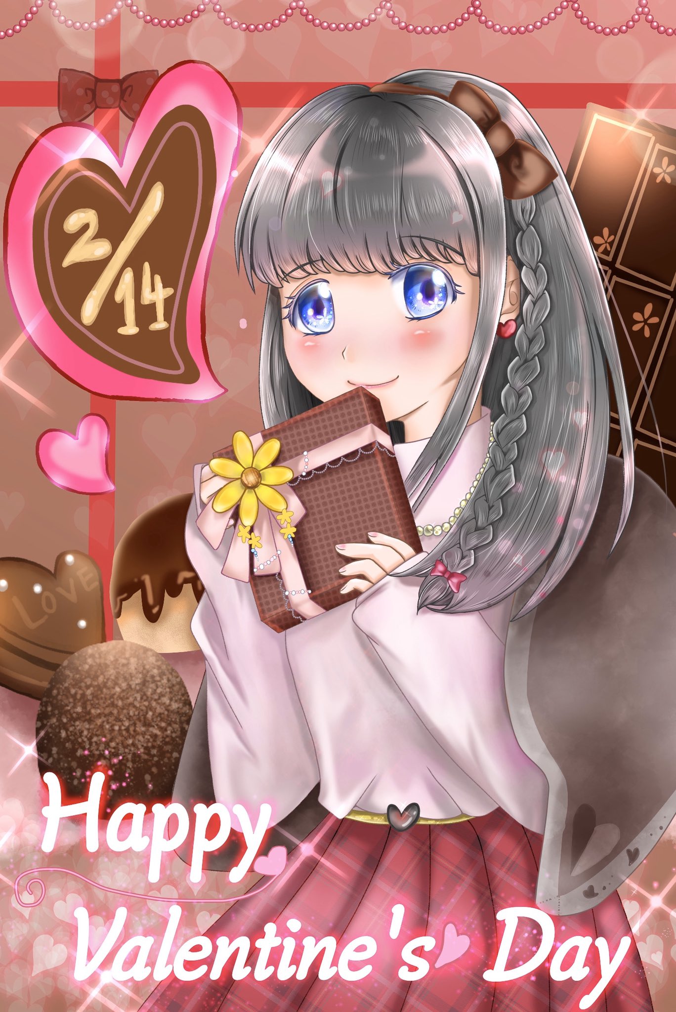 ひまわりちゃん お絵描き 明日はバレンタイン バレンタインイラスト完成しました 一日早いけど投稿 O っ 本命チョコあげる人も友チョコの人も良いバレンタインライフを バレンタインイラスト 絵描きさんと繋がりたい 絵描き