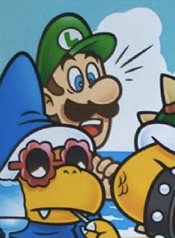 this picture always confuses me cuz it looks like Luigi has a huge boob.