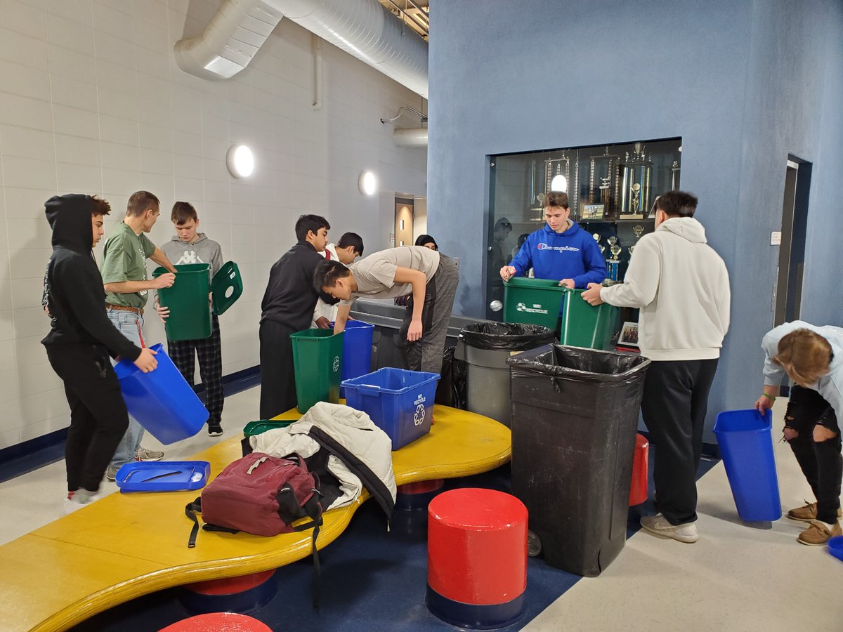 Go Green Homeroom &amp; Mr. Rusk making a difference in our Niles West HS community!  Students dedicated to recycling across our school. THANK YOU!!!