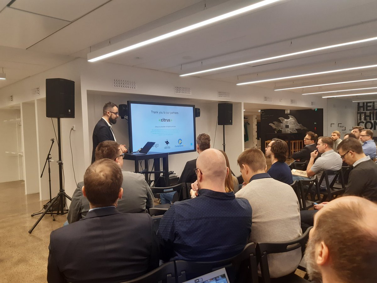 MNiinioja's tweet photo. First ever event of #regopsdays kicking off in Helsinki - full house! @VladStirbu @CompliancePal https://t.co/U7QKWweiOS