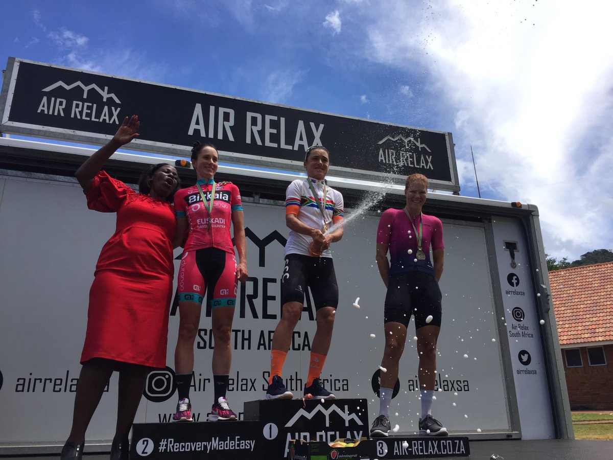 Champagne showers!! 🙌🏼 Congrats to Ashleigh and Carla coming 1st &amp; 2nd, respectively. Shoutout to everyone who were out on the roads supporting even though it was raining 🤙🏼 #SAChamps2020