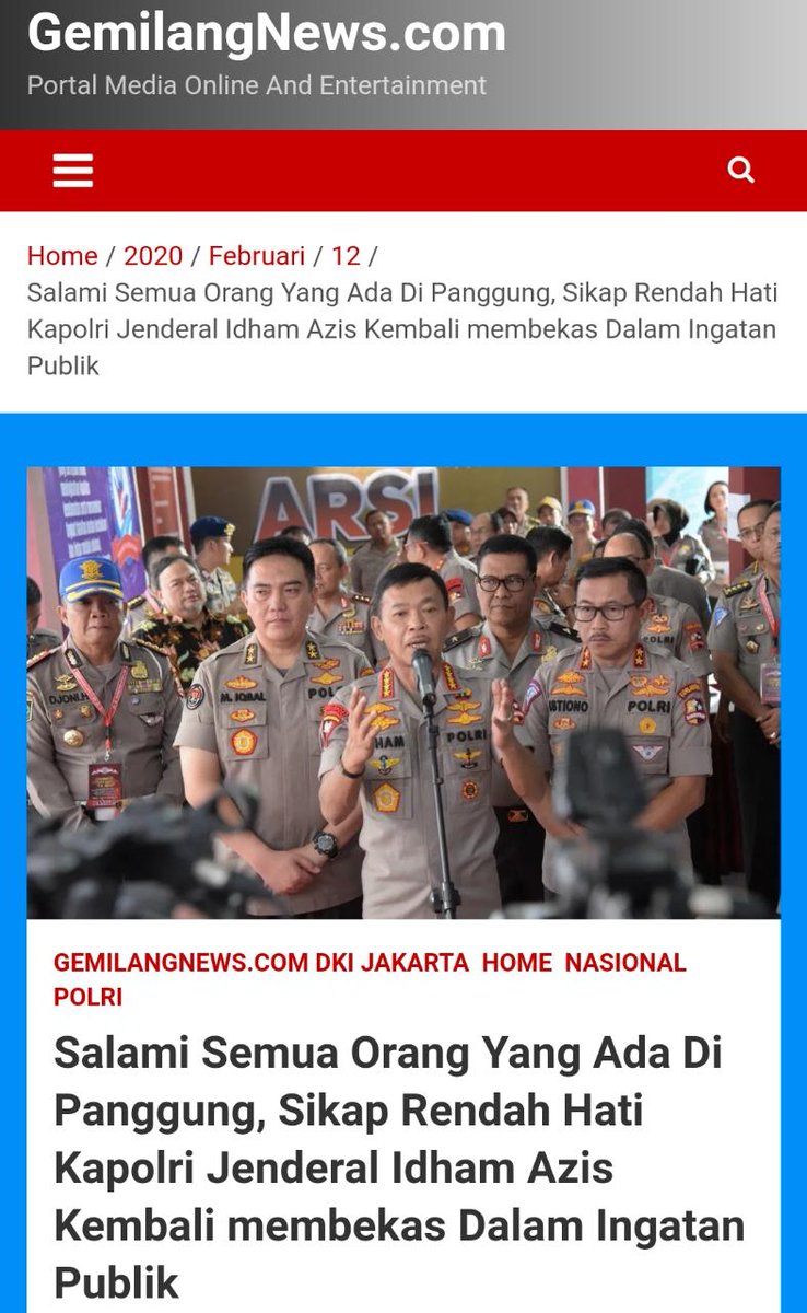 JamadilAkmal09's tweet photo. Salami Semua Orang Yang Ada di Pangung, Sikap Rendah Hati Kapolri Kembali Membekas di Ingatan Publik
*#SangPemimpinIdola* https://t.co/bJxehnscqz