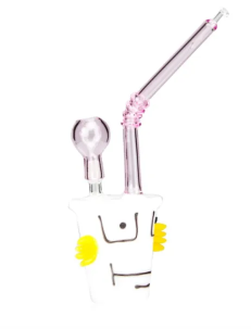 Reminiscent of an epic cartoon featuring fast food, make this Shake your Master. This rig has a long, slim bent neck similar to that of an actual straw and the body has a fun face you might recognize. The female dome helps complete your session.  weedonline.com/index.php/prod…