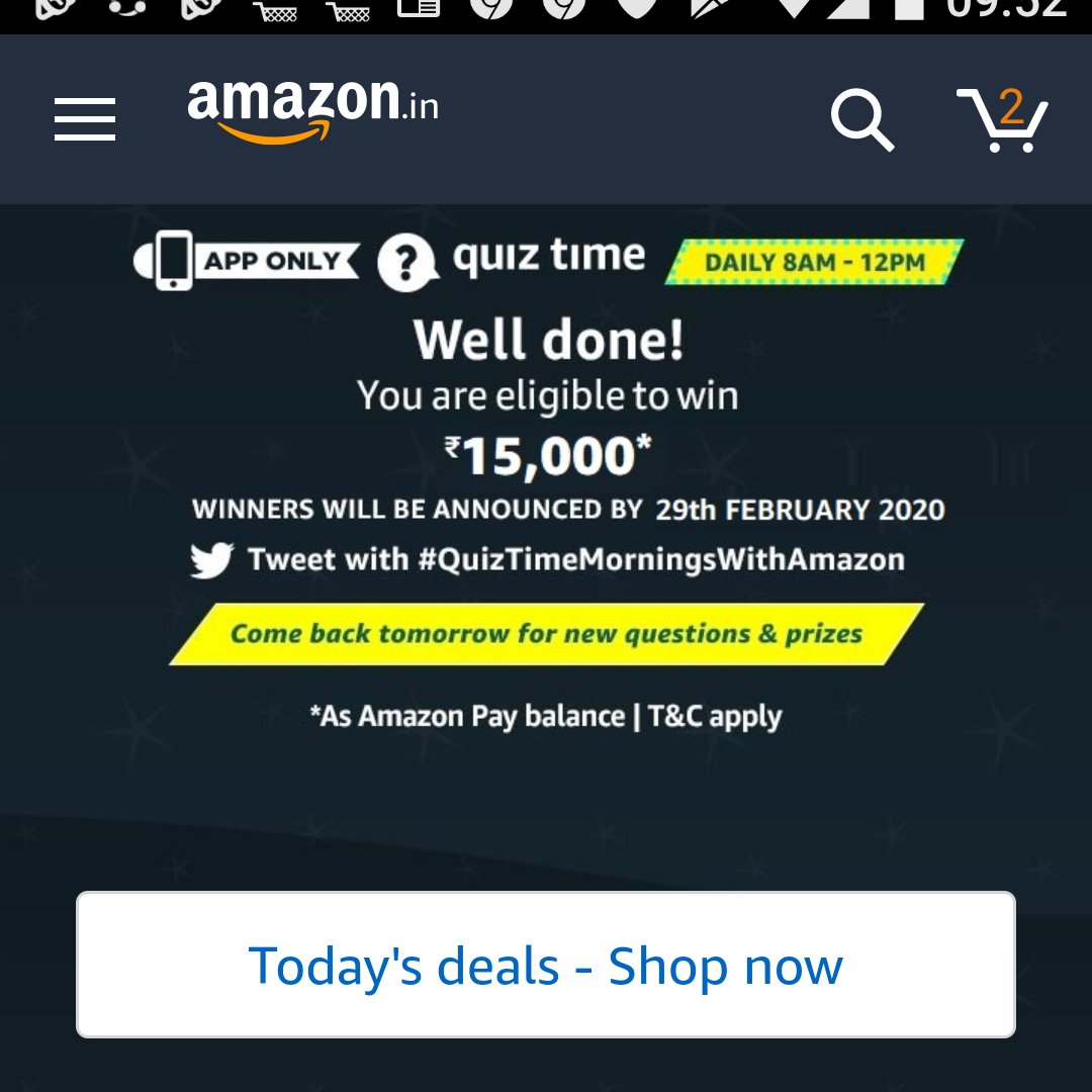 PreetiAp's tweet photo. #quiz time morning with Amazon https://t.co/VHmNb76tmT