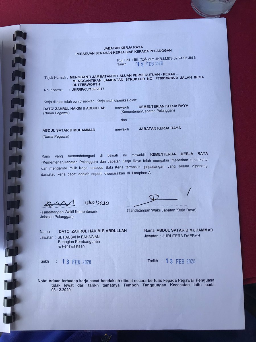 Majlis Penyerahan Projek Menggantikan Jambatan Struktur No.FT001/678/70 Jalan Ipoh Butterworth Larut Matang &amp; Selama,Perak <a href="/CawJalanJKR/">Cawangan Jalan JKR Malaysia</a> @MOWorks @PengarahPKJJ <a href="/RuslanAbdAziz/">Ir Ruslan Abdul Aziz</a> <a href="/JKRMalaysia/">JKR Malaysia</a> <a href="/JKRPERAK/">JKR PERAK</a> <a href="/Roslan_AGhani/">Roslan Abd Ghani</a> <a href="/bpp_utaracj/">Bahagian Pengurusan Projek Utara, Cawangan Jalan</a>