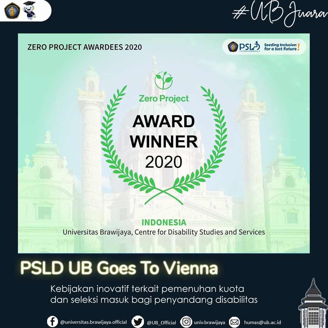 UB_Official's tweet photo. Perwakilan @psldbrawijaya dan Wakil Rektor Bid. Kerjasama akan menuju Markas Besar PBB di Vienna, Austria, untuk menerima penghargaan Zero Project pada 19 - 21 Februari mendatang.
https://t.co/Vz6mPZk2NR
#UniversitasBrawijaya #KampusUB #PSLDUB #PSLDUBGoesToVienna #ZeroProject https://t.co/GHvS8KUADh