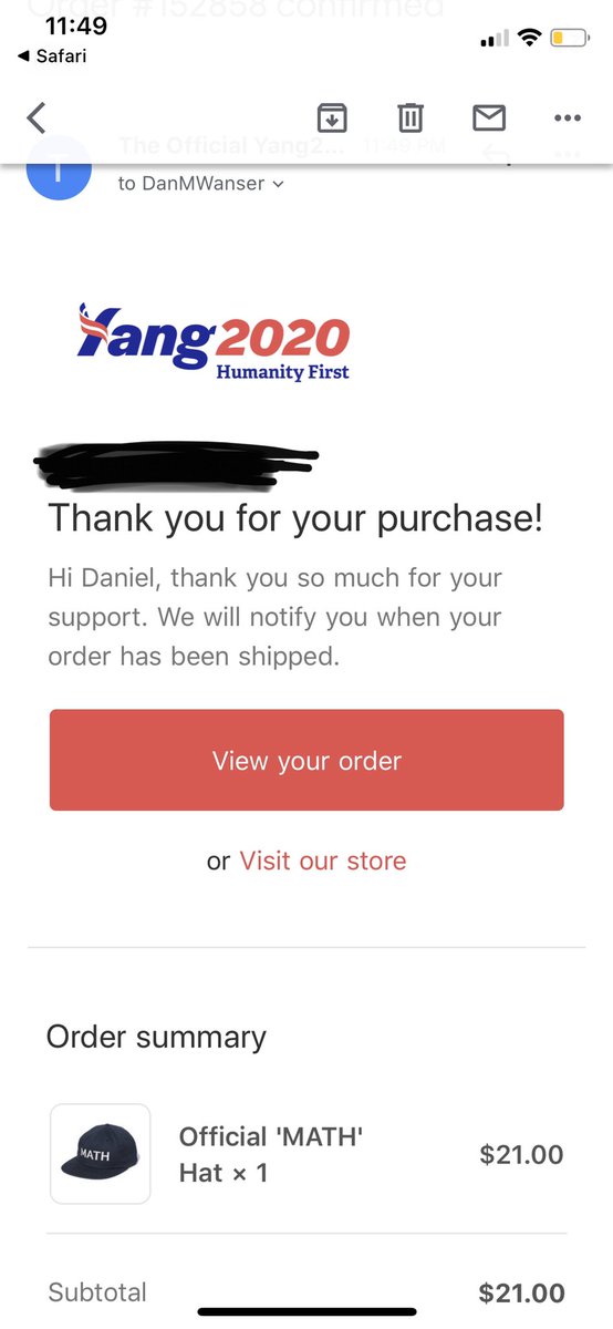 DanWanser's tweet image. Hey #YangGang, everything on the website store is 40% off if needed any more merchandise. Couldn’t waste my last chance at getting my #MATH hat #MakeAmericaThinkHarder