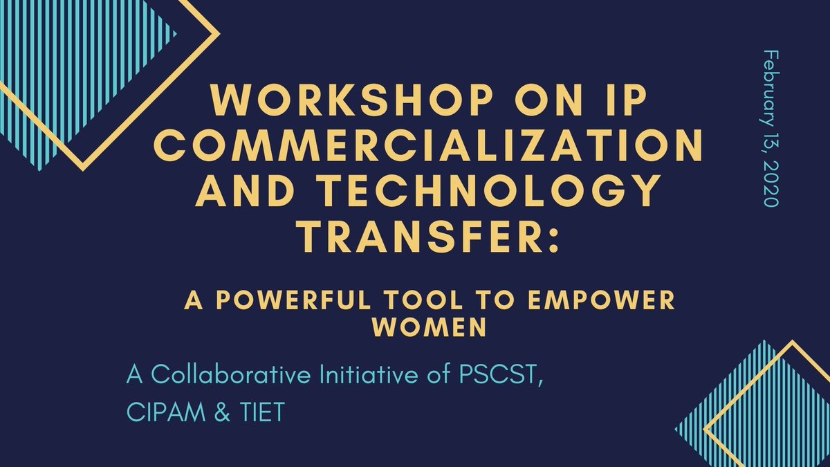 PSCST conducting Workshop in association with @CIPAM_India & @TIETofficial on IP Commercialization & Technology Transfer:  A Powerful Tool To Empower Women. @WIPO @JKAroraEDPSCST @BakshiDapinder @ShubhamIstrewal @BIRAC_2012 @DBTIndia @FrontierLegal @TheEndretta @Biotech4India