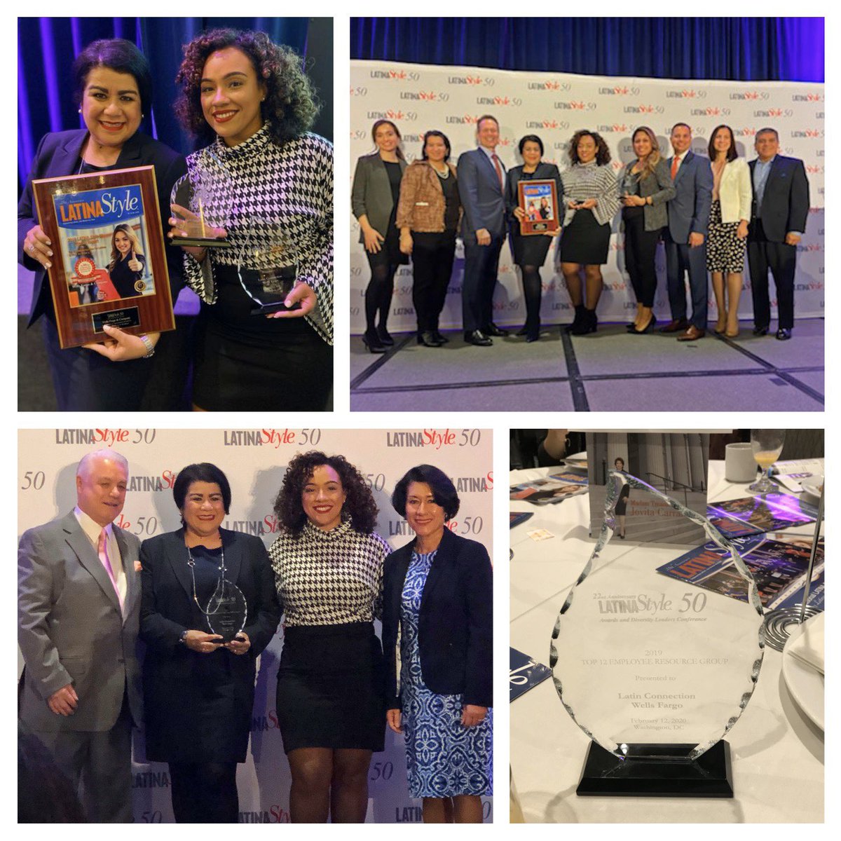Congratulations <a href="/WellsFargo/">Wells Fargo</a> &amp; the Latin Connection Team Member Network &amp; its lead #PattyJuarez for picking up 3 major awards at today’s <a href="/LATINAStyleMag/">LATINA Style Inc.</a> Awards &amp; Diversity Leaders Conference: 1)Top 12 ERGs in the USA, 2)Top 50 Best Companies for Latinas, and 3)The Founders Award!