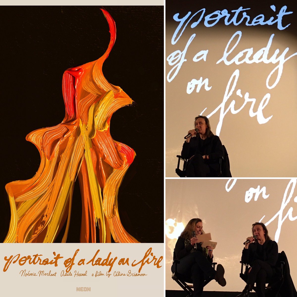 jee00's tweet photo. ⁦@neonrated⁩ ⁦@chifilmfest⁩ ⁦@musicboxtheatre⁩ ⁦@Portrait_Movie⁩ Tonight’s screening of #PortraitOfALadyOnFire followed by a Q&amp;A with the funny &amp; fantastic #CélineSciamma at #MusicBoxTheatre #OpensFebruary21InChicago #WidescreenWednesday https://t.co/sPGk5C9sUP