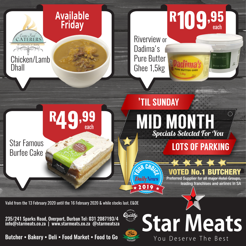 thursday food specials durban 2021