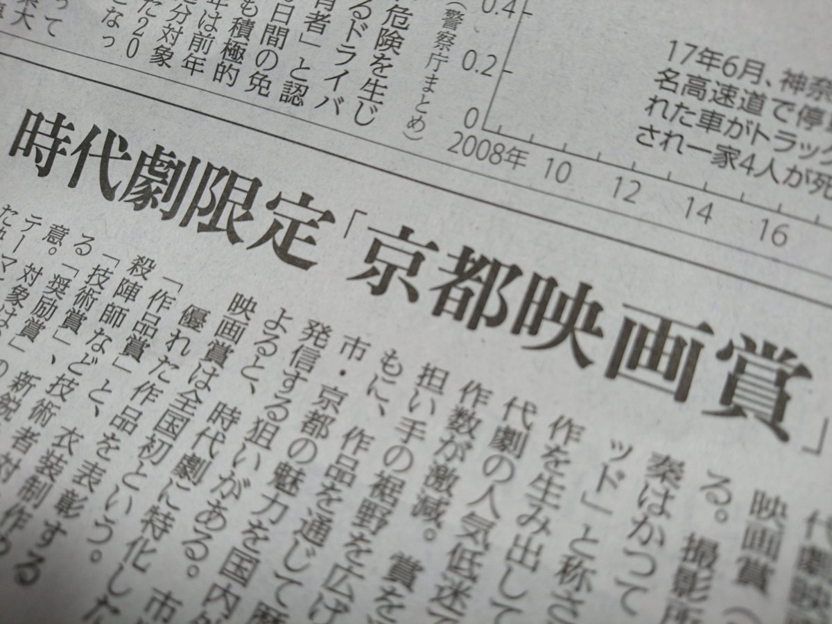 京都市は今春、優れた時代劇 映画を表彰する「京都映画賞(仮称)」を創設します 京都市は今春、優れた時代劇 映画を表彰する「京都映画賞(仮称)」を創設します
